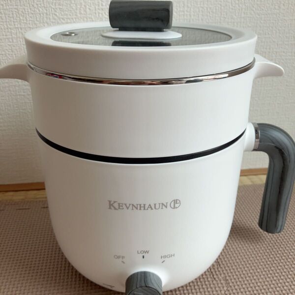 【新品未使用】KEVNHAUN ケヴンハウン 電気マルチポット 便利鍋 1人用 ホワイト 電気鍋 電気調理器 KDS8762