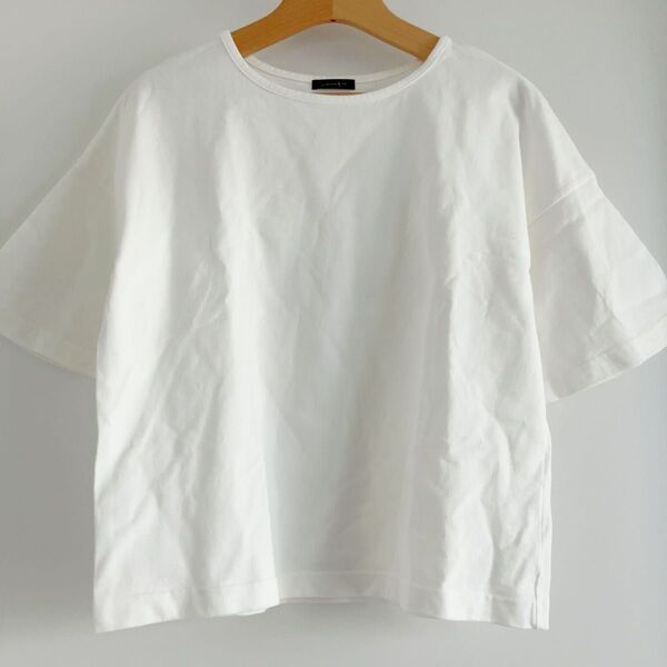 【新品】ZAMPA ザンパ ホワイトビッグスリーブ ヘビーウエイトTシャツ ゆったり 体型カバー 綿100% コットン素材 M