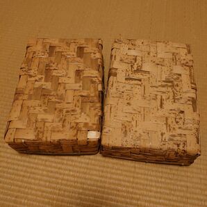 竹製 蓋付き収納箱 2個セット