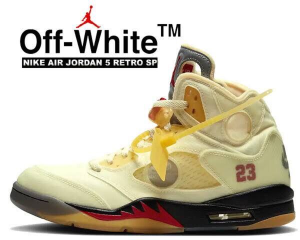NIKE ナイキ オフホワイト AIR JORDAN5 レトロ dh8565 Off-White ジョーダン スニーカー