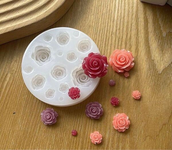NO 269 シリコンモールド バラ フラワー 花 レジン