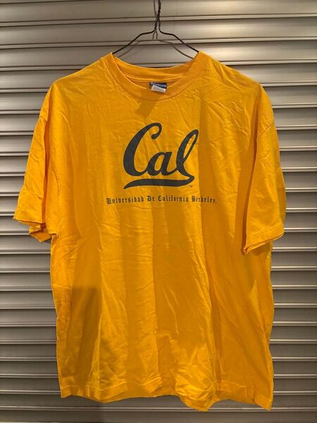 CAL カリフォルニア Tシャツ イエロー ロゴT カレッジ Tシャツ 古着 アメカジ 世田谷ベース 所ジョージ USA製