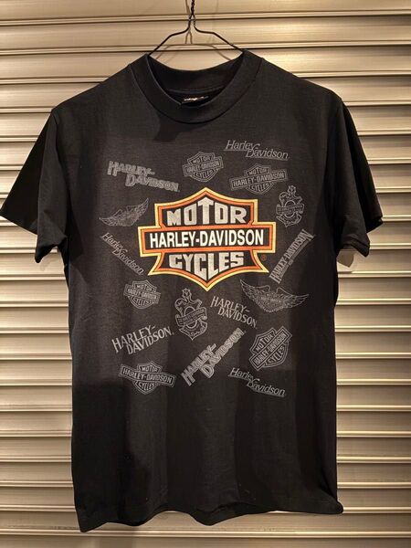 スペシャル HARLEY-DAVIDSON ハーレーダビッドソン Tシャツ 黒 ブラック 古着 80s 90s シングルステッチ