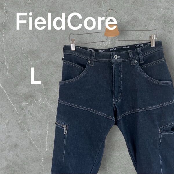 FieldCore ダークブルー デニムジーンズ 裏起毛 ワークパンツ ワークマン メンズ L