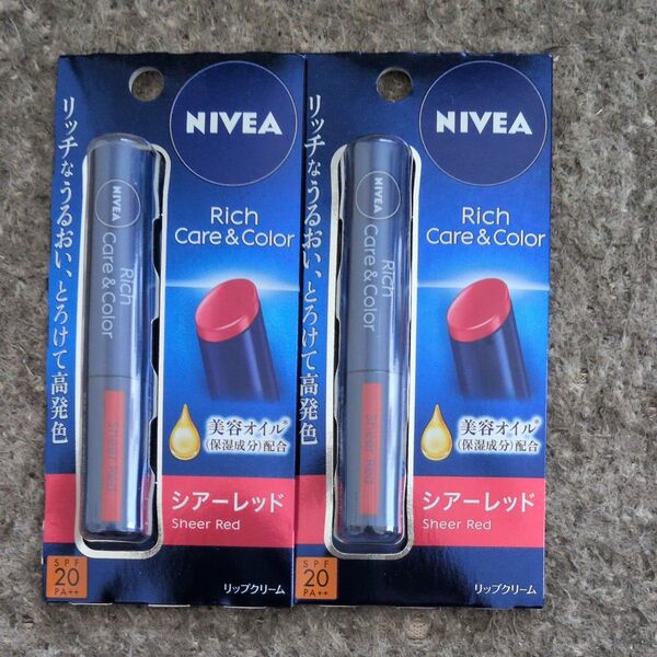 ニベア リッチケア&カラーリップ シアーレッド 2g×2