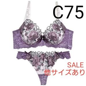 短期出品 C75 ゴージャスフラワーパール育乳脇高ブラジャー&バック透けTバックショーツ 盛りブラ 盛れる 可愛い 三上悠亜