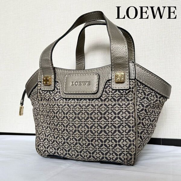 ■美品■ LOEWE ハンドバッグ グレー アナグラム ヴィンテージ