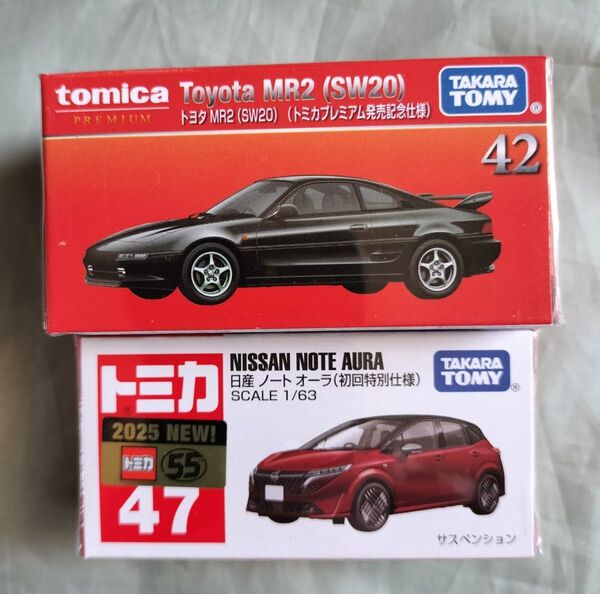 トミカプレミアム42 トヨタ MR2 発売記念仕様 トミカ42 日産 ノート オーラ 初回特別仕様