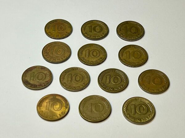 ドイツ 10ぺニング ペニヒ 硬貨 13枚 古銭 アンティークコイン