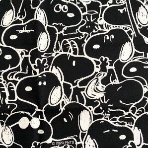【難あり】ピーナッツ 生地 布地 黒 ブラック スヌーピー 2020 peanuts オックス 生地幅×35cm
