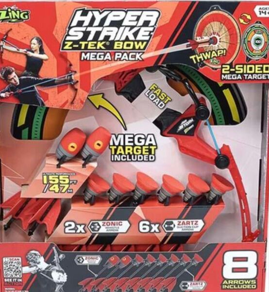 ジング(ZiNG) ハイパーストライク Z-TEK BOW メガパック ボウ+吸盤アロー+ホイッスルアローセット ターゲット付き