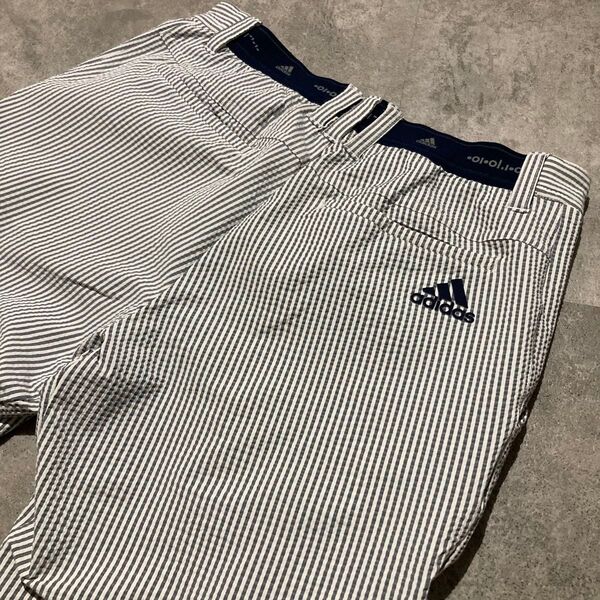 【adidas Golf】アディダスゴルフ 春夏向け シアサッカー ゴルフパンツ Mサイズ 薄手 軽量 春夏向け COOL クール