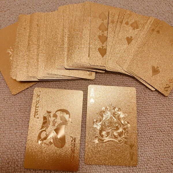 j24●金箔のトランプ 【未使用に近い】ゴールド 金色 珍しい 希少性送料込