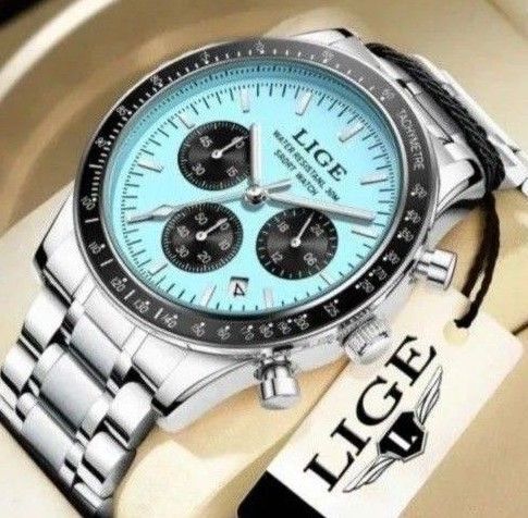LIGEメンズウォッチ.クロノグラフ ビジネスウォッチ