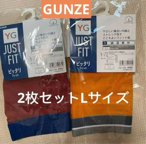 新品 GUNZE 【 YG 】ボクサーブリーフ (前あき) 2枚セットLサイズ