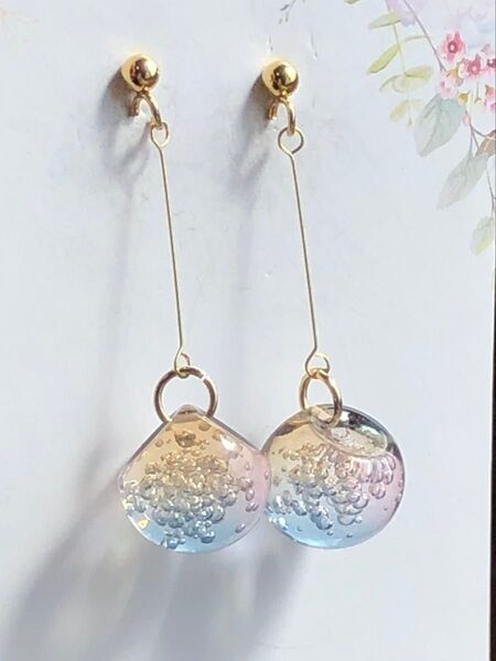 430 シャボン玉 ピアス (※イヤリング変更可)