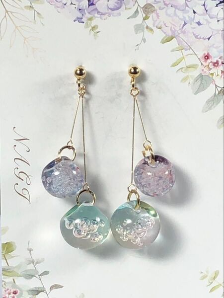 ☆426☆ シャボン玉 ピアス (※イヤリング変更可)