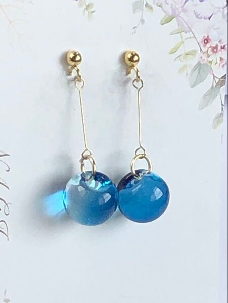 431 シャボン玉 ピアス (※イヤリング変更可)