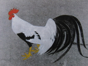 上村松篁、【小国鶏】、希少な額装用画集より、美品、新品額装付、送料込み、日本人画家