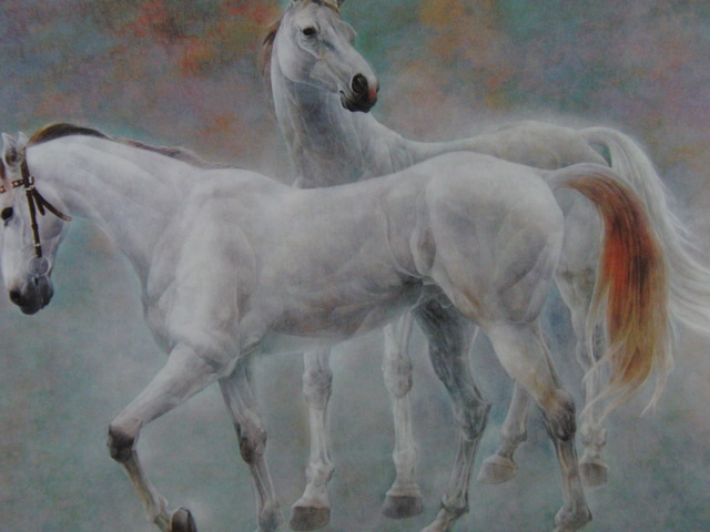 Yasuo Fujii, [White horse], From a rare framed art book, Beauty products, Brand new with frame, postage included, Japanese painter, painting, oil painting, animal drawing
