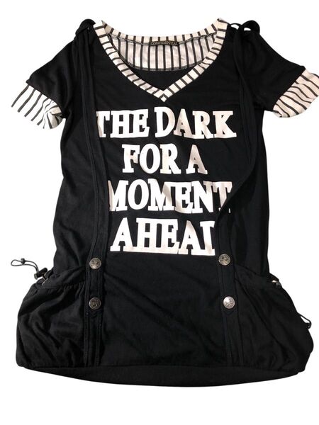 CONFIDENTIAL トップス y2k ゴシック ダークコア コケット Tシャツ 平成ギャル 平成女児