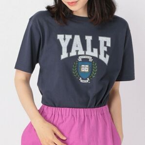 YALE University ロゴTシャツ studio CLIP スタディオクリップ トップス Tシャツ ネイビー M 古着