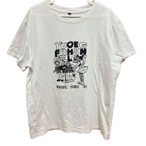 キャラクター プリント 半袖 Tシャツ XL ホワイト 古着 メンズ レディース