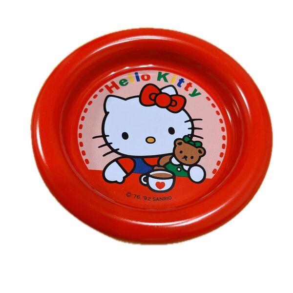 レア ビンテージ レトロ サンリオ ハローキティ コースター 小物入れ 美品 当時物 1992年製