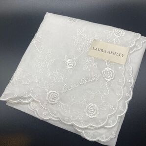難あり LAURA ASHLEY ローラアシュレイ 刺繍 ハンカチ シールタグ付き 礼装 新品 未使用