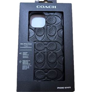 COACH iPhone15/14/13 スリムラップケース ブラック 未使用