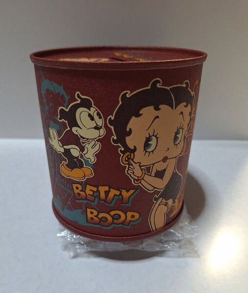 ④【ベティブープ 缶貯金箱】 ベティちゃん 貯金箱 レトロ ビンテージ 貯金箱 缶