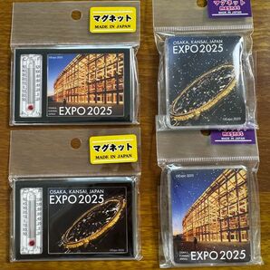 【新品4点】大阪関西 万博 会場限定 大屋根リング 立体マグネット 夜景 上空 地上 温度計付き 綺麗 日本製
