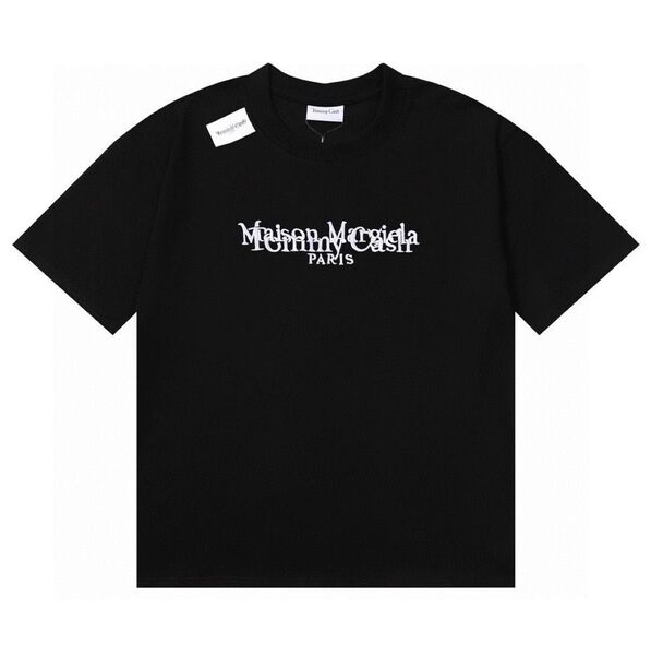 Maison Margiela ロゴ 刺繍ブラック Tシャツ 半袖