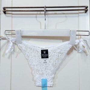 新品未使用・タグ付・ショーツ・Tバック・タンガ・白レース・紐パン・Mサイズ・女性用下着