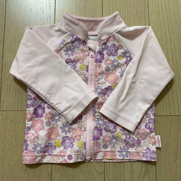80サイズ 長袖ラッシュガード 花柄