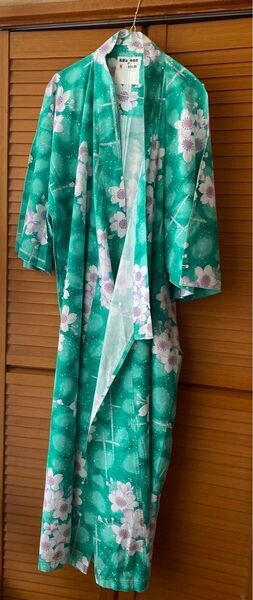 浴衣 桜模様 桜柄 グリーン レディース