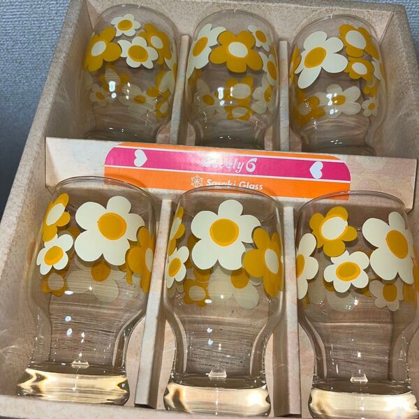 佐々木硝子 グラスセット 昭和レトロ レトロポップ 花柄 フラワー 当時物