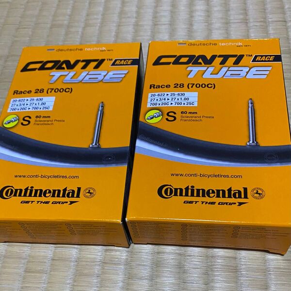 新品2本 コンチネンタル チューブ Continental 60mm