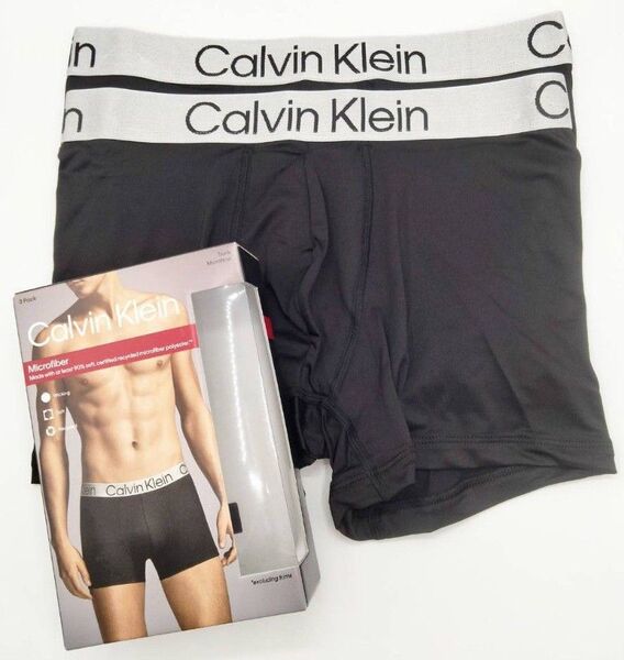 【Sサイズ】Calvin Klein(カルバンクライン) ボクサーパンツ ブラック 2枚組 メンズ 男性下着 NP2851