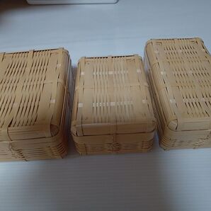 竹製 小物入れ 蓋付き 収納 弁当箱(中)