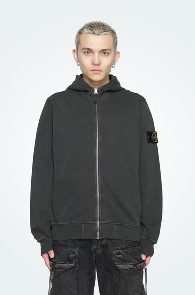 STONE ISLAND HOODIE CHARCOAL ジップパーカー ストーンアイランド XL