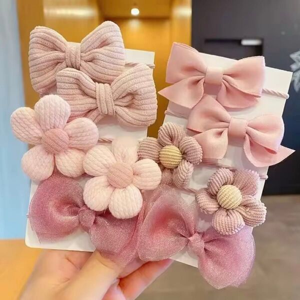 【新品】ベビー キッズ 子供 ヘアアクセサリー ヘアゴム 10ピース ピンク