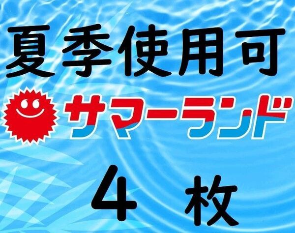 東京サマーランド 1dayパス4枚