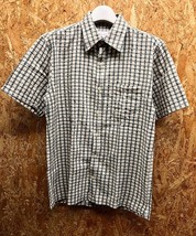 converse コンバース M メンズ クレープシャツ シアサッカー チェック柄 胸ポケット ボックスカット 半袖 綿100% 白×オレンジ×グレー×緑_画像1