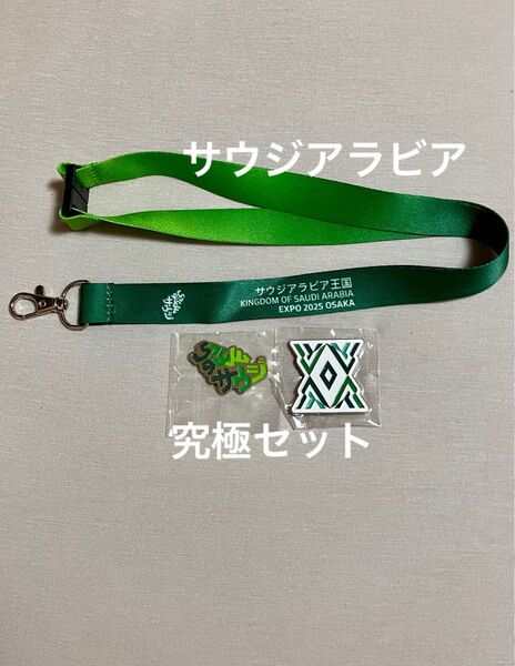 大阪関西万博 サウジアラビアパビリオン限定 ネックレストラップ ピンバッジセット ピンズ
