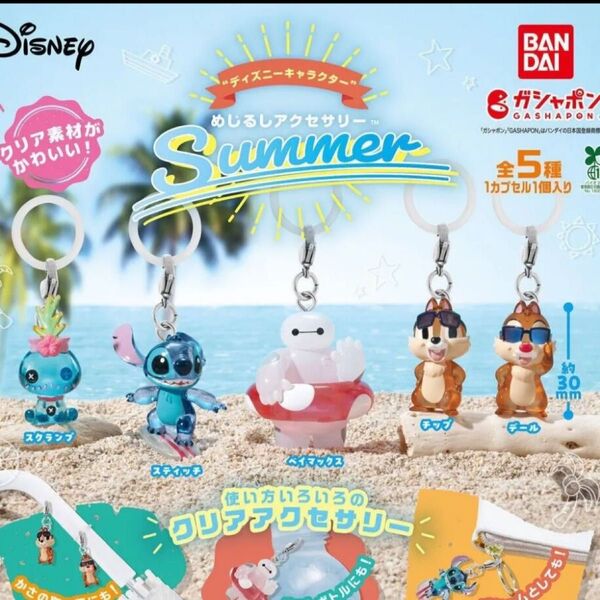 ディズニーキャラクター めじるしアクセサリー SUMMER コンプリート コンプ ガチャ ガチャガチャ