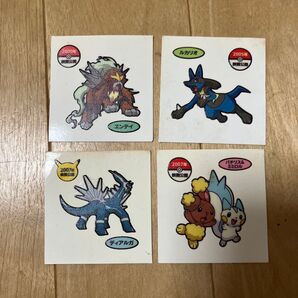 ポケモンパン 映画公開 ステッカー ルカリオ ディアルガ エンテイ など 4枚 デコキャラシール