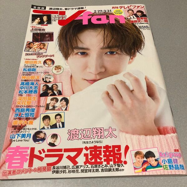 TV fan 2024年4月号 (メディアボーイ) SnowMan 渡辺翔太 表紙雑誌