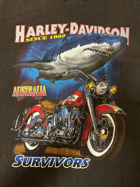 Harley davidson Tシャツ ハーレー ダビッドソン 90s サメ