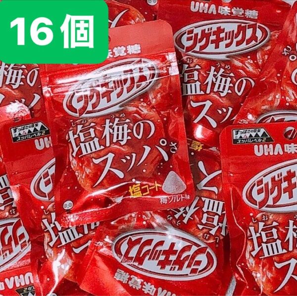 【16個】シゲキックス 梅ソルト味 16袋 塩梅のスッパさ UHA味覚糖